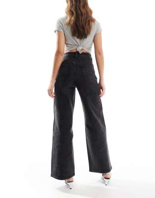 Only Hope Wide Leg Jeans With Rhinestones In Black