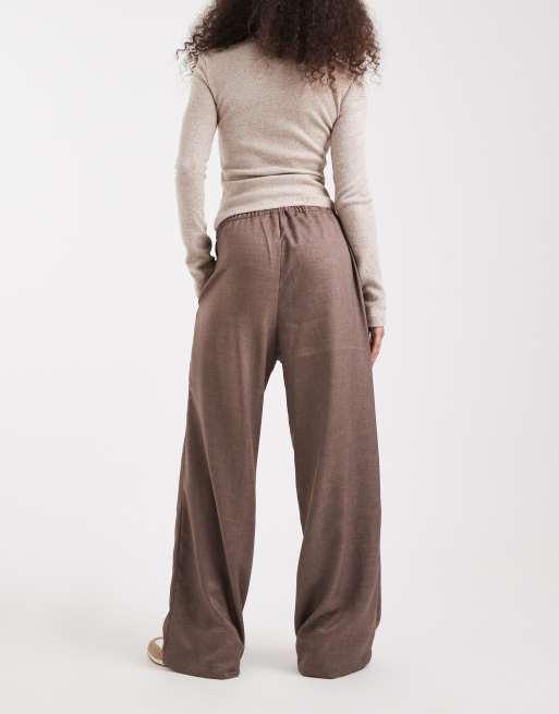 ONLY – Hose in Braun mit weitem Bein und Kordelzug, 3 von 5