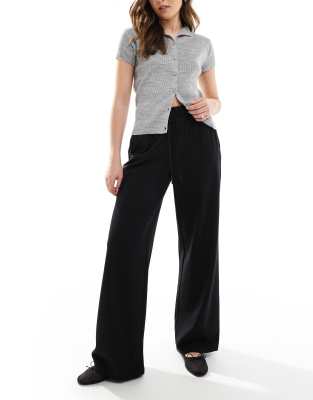 ONLY - Hose in Schwarz mit weitem Bein und Kordelzugbund