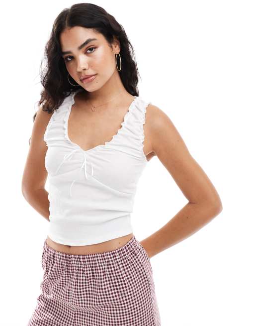 ONLY - Hvid milkmaid-top