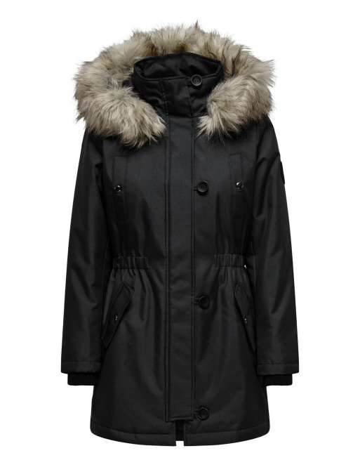 ONLY Iris parka d'hiver en faux-fur noire, 6 de 7