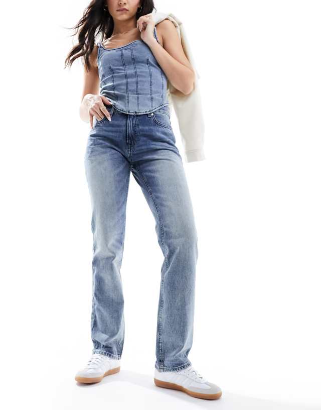 ONLY - jaci mid rise straight leg jeans in tint