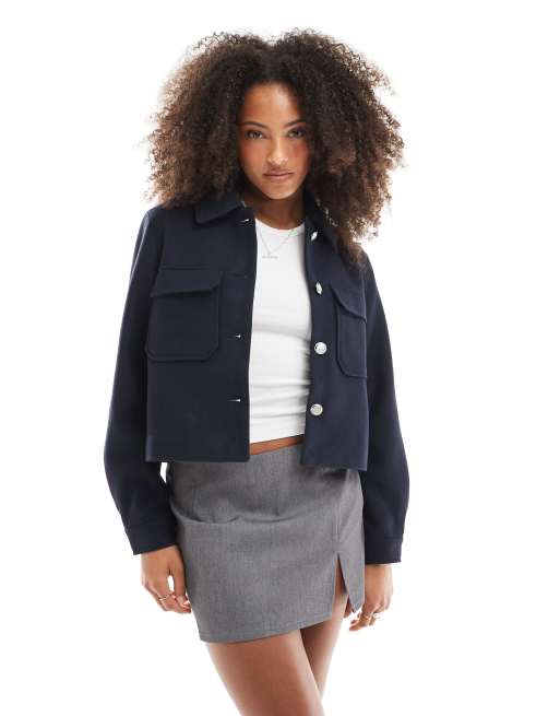 ONLY - Jack met knopen in marineblauw