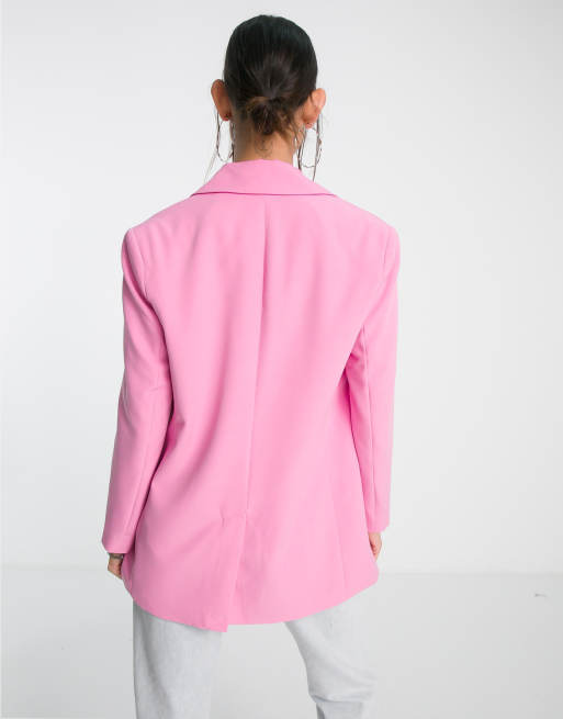 Only – Jaskraworóżowa marynarka oversize, 3 z 4