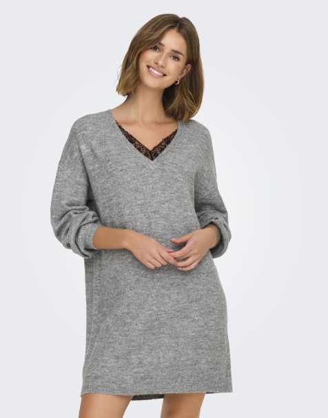 ONLY Dress in light grey melange