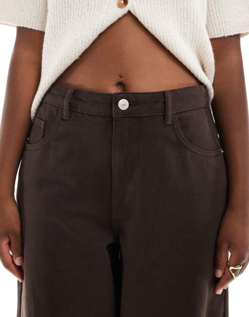 ONLY - Jean bouffant à taille haute - Marron, 4 de 5