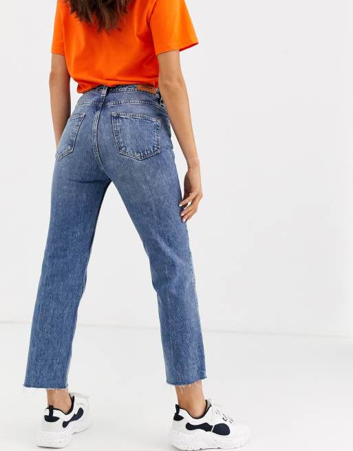 Only - Jean court droit à taille haute - Bleu, 2 de 4