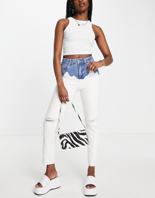 Only - Jean droit effet tie-dye - Blanc , 4 de 4