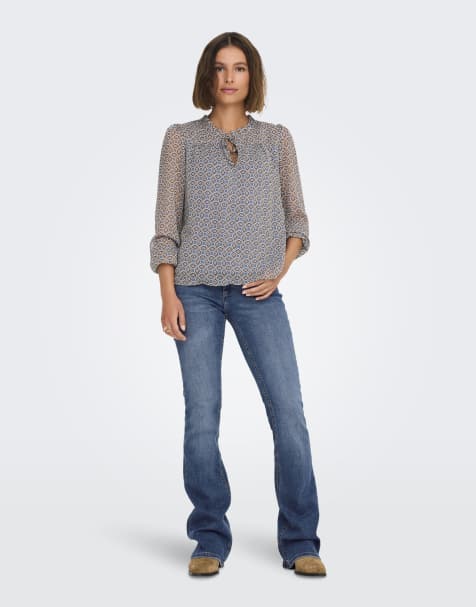 ONLY - Jean évasé - Bleu denim moyen - view 1