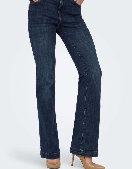 ONLY jean évasé push-up taille mi-haute en denim bleu, 4 de 7