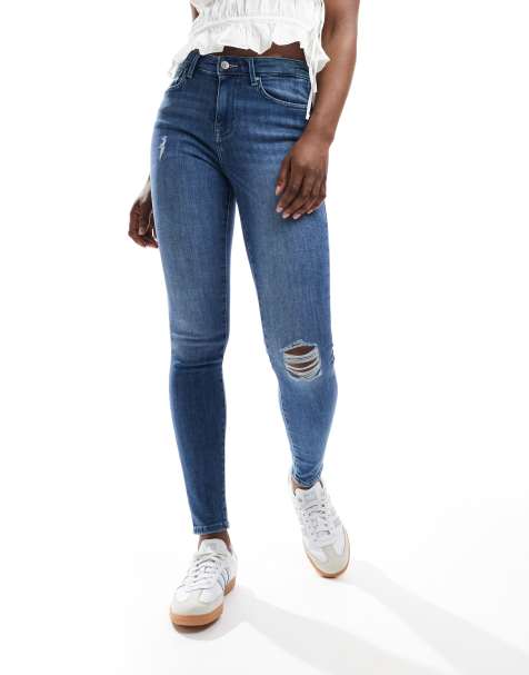 ONLY - Jean skinny effet push-up - Bleu moyen - view 1