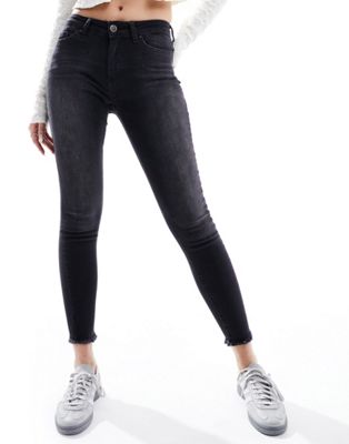 ONLY ankle length skinny jeans in black - ASOS Price Checker