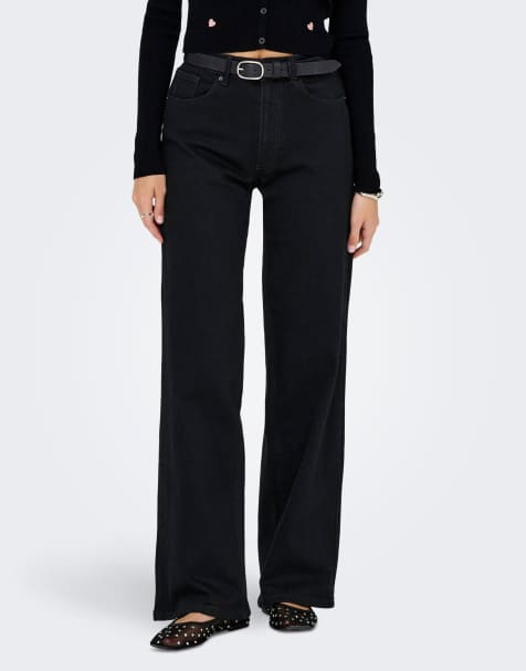 ONLY - Jeans a fondo ampio neri - view 1