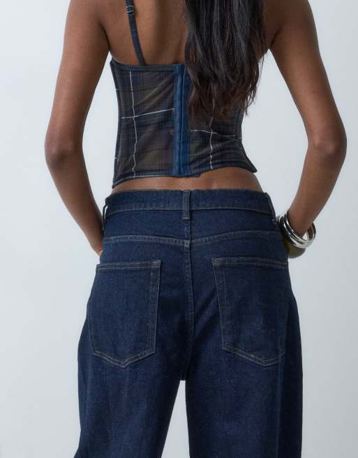 ONLY jeans barrel Jessica in blu scuro lavato, 5 di 5
