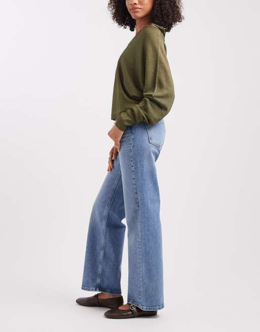 ONLY - Jeans con fondo ampio e vita bassa azzurri, 2 di 5