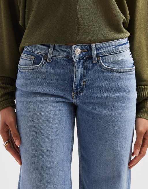ONLY - Jeans con fondo ampio e vita bassa azzurri, 5 di 5