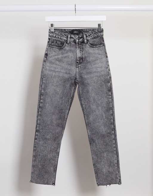 Only - Jeans met rechte pijpen in acid wash in zwart, 2 van 4