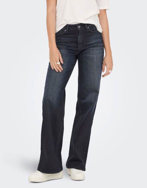 ONLY - Jeans met wijde pasvorm in donkerblauw denim - view 1