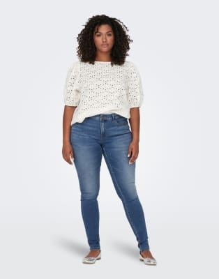 ONLY - Jeans mit engem Schnitt in Denim-Mittelblau