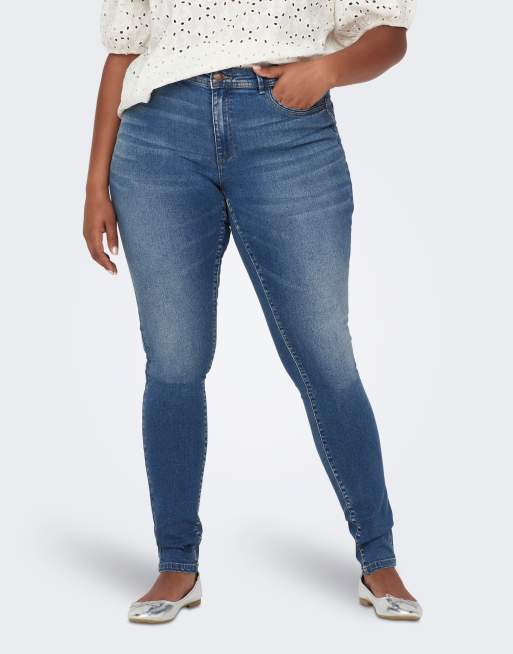 ONLY – Jeans mit engem Schnitt in Denim-Mittelblau, 2 von 5