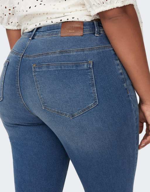 ONLY – Jeans mit engem Schnitt in Denim-Mittelblau, 4 von 5