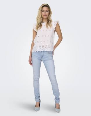 ONLY - Jeans mit engem Schnitt in Hellblau