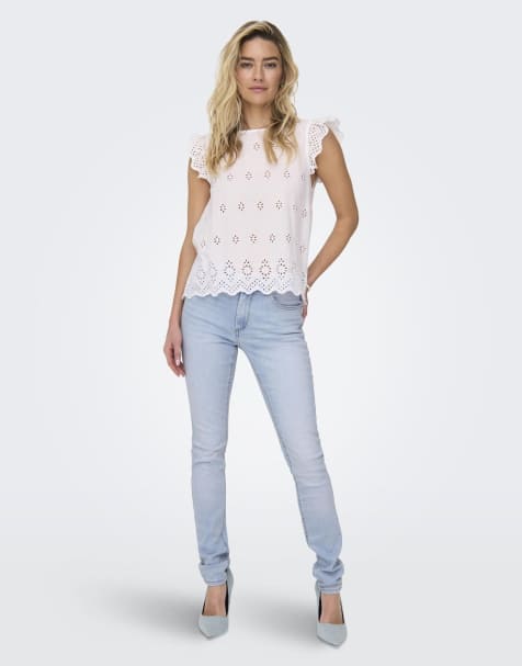 ONLY – Jeans mit engem Schnitt in Hellblau - view 1
