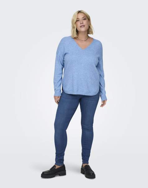 Only – Jeans mit engem Schnitt in hellem Denim-Mittelblau - view 1