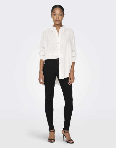 Only – Jeans mit engem Schnitt in Schwarz - view 1