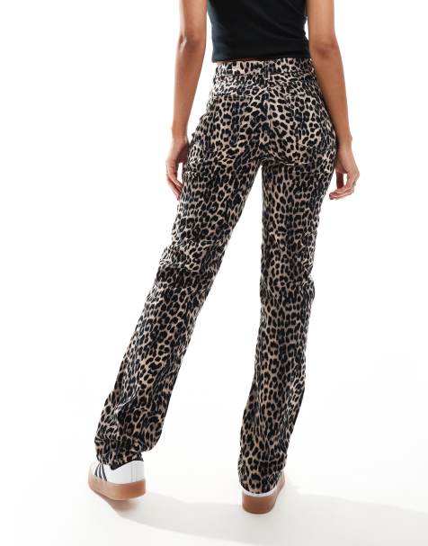 ONLY – Jeans mit Leopardenmuster, geradem Bein und hoher Taille - view 1