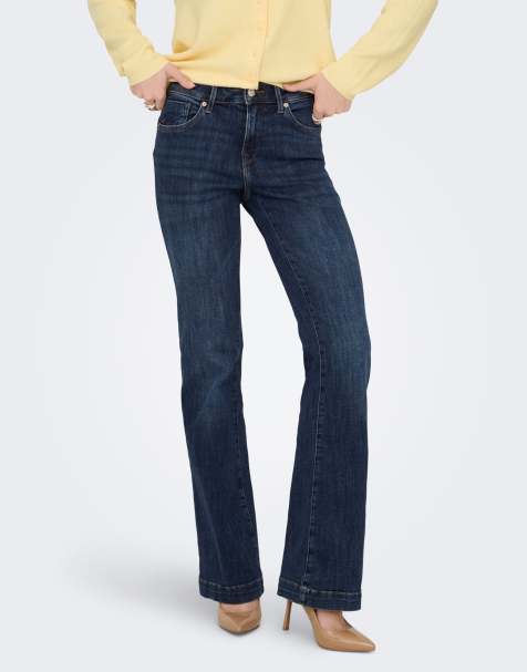 ONLY jeans push-up a zampa a vita medio alta in denim blu - view 1