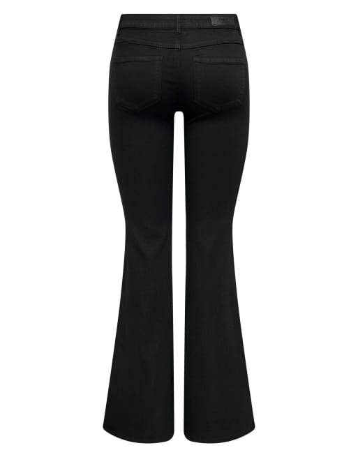 ONLY - Jeans rétro a zampa in denim nero, 7 di 7