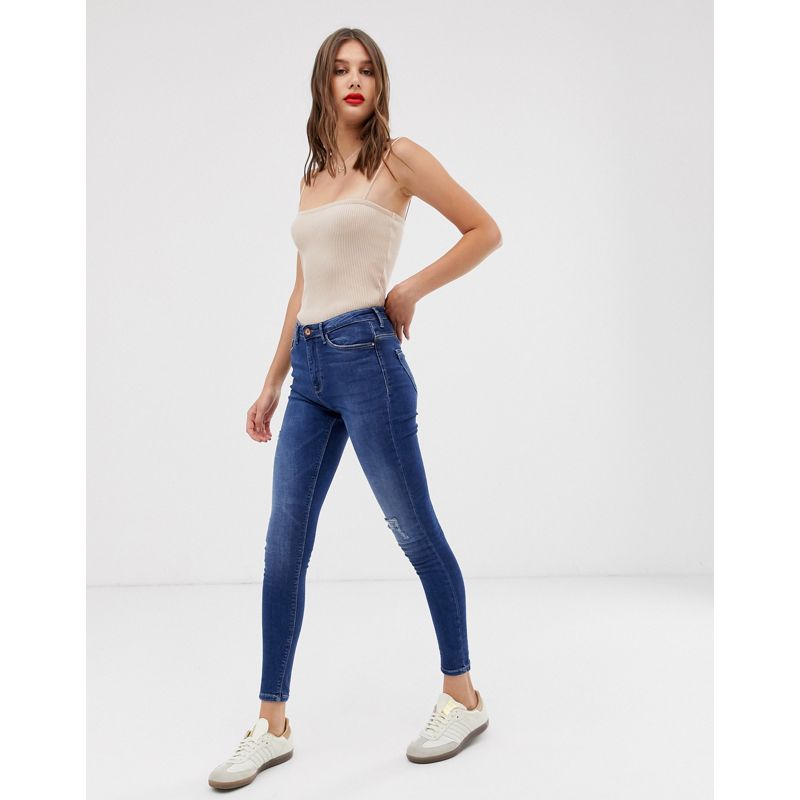 Jeans Donna Only - Jeans skinny a vita alta blu scuro