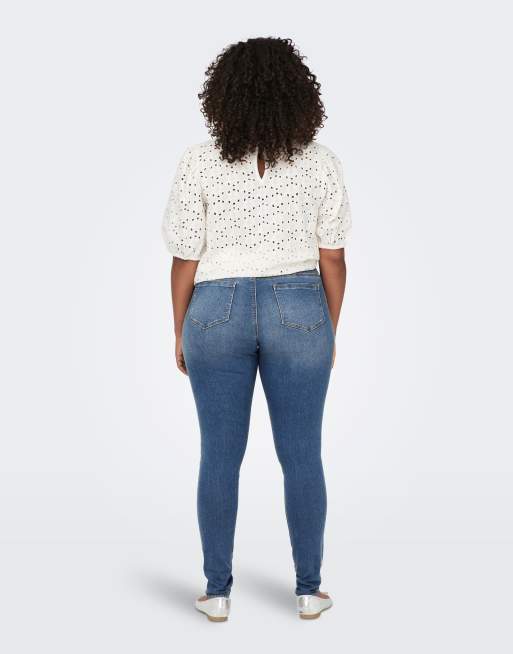 ONLY - Jeans skinny blu medio, 3 di 5