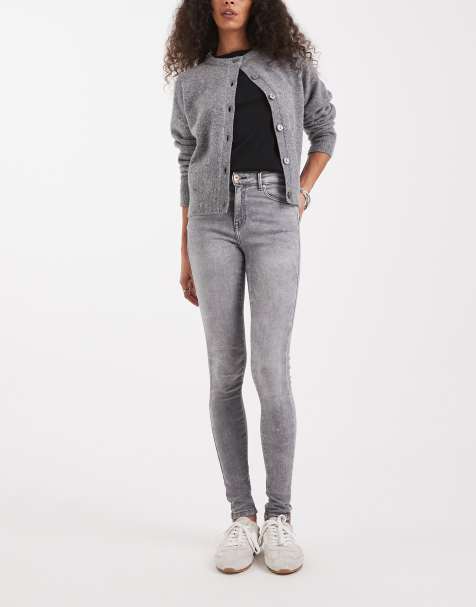ONLY - Jeans skinny push up lavaggio grigio - view 1