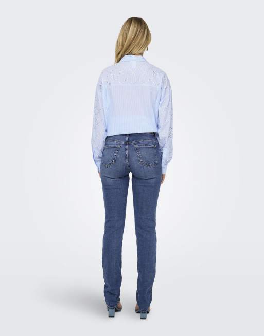 ONLY - Jeans slim blu medio, 4 di 4
