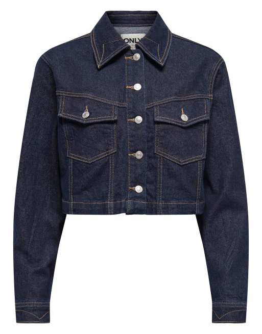ONLY jeansjacka i mörkblå denim, 6 av 7