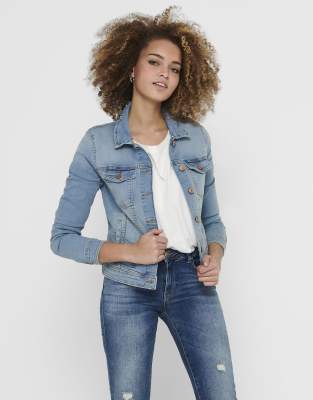 Only - Jeansjacke in Hellblau