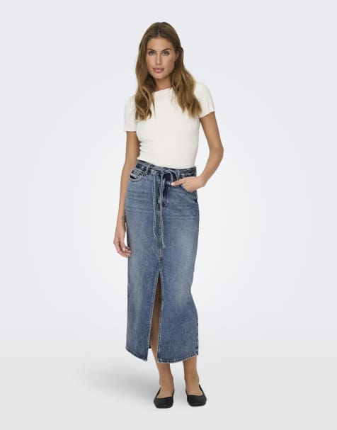 ONLY – Jeansrock in Mittelblau - view 1