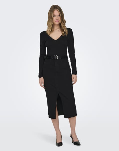ONLY – Jeansrock in Schwarz - view 1