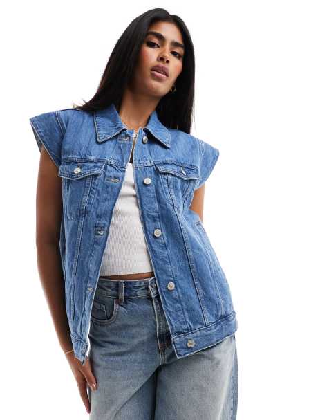 ONLY – Jeansweste in Mittelblau - view 1
