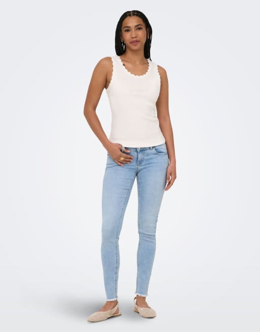 ONLY jeansy slim fit z jasnoniebieskiego denimu, 3 z 7