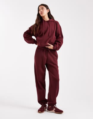Only Jersey Cuffed Sweatpants In Red