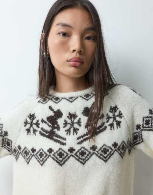 ONLY jersey de punto Christmas blanco, 2 de 5