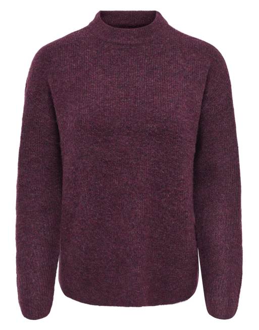 ONLY jersey de punto en vino malva, 6 de 7