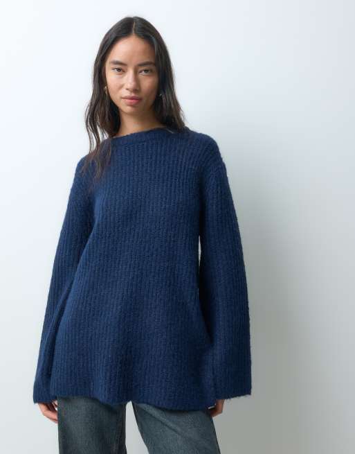 Only jersey de punto extragrande en azul marino, 2 de 5