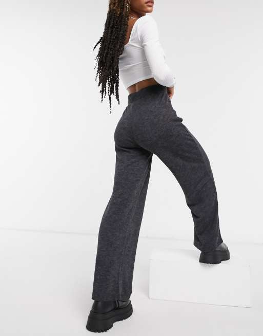 Dark grey sale wide leg trousers