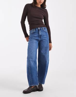 Only Jessica Barrel Jeans In Blue