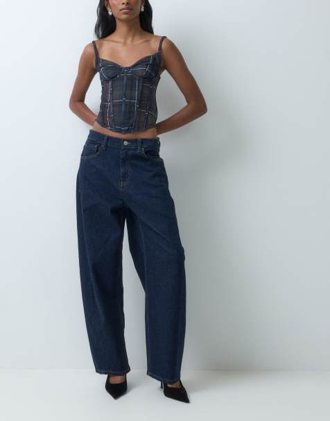 ONLY Jessica barrel jeans in rinsed dark blue - view 1