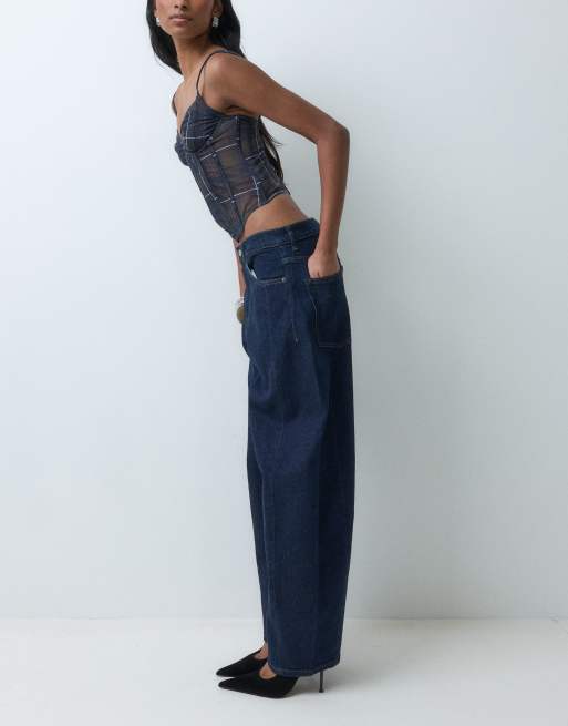 ONLY Jessica barrel jeans in rinsed dark blue, 3 of 5